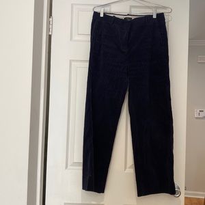 J Crew size 6 navy blue courdoroy cropped pants